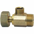 Lasco Larsen Angle Stop Tee, 1/2 x 1/2 in Connection, Slip Joint x Compression, Brass Body 06-9119